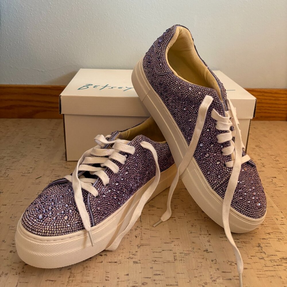 Lavender rhinestone Betsey Johnson sneakers